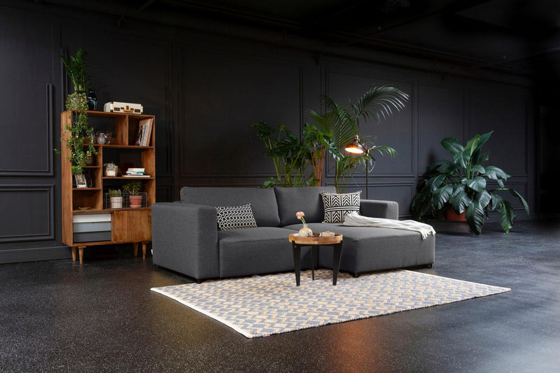 Coltar TOM TAILOR HEAVEN STYLE cu tapiterie fina gri, 242x162 cm - LunaHome.ro