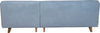Coltar TOM TAILOR NORDIC CHIC din catifea bleu, picioare din lemn, 236x151 cm - LunaHome.ro