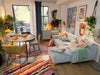 Coltar TOM TAILOR NORDIC CHIC din catifea bleu, picioare din lemn, 236x151 cm - LunaHome.ro