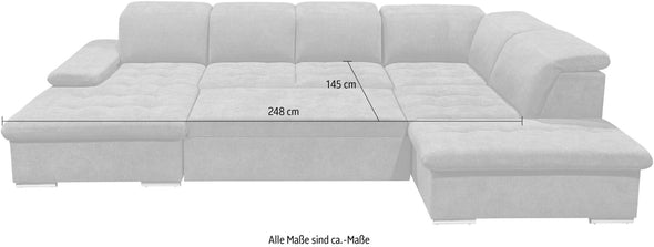 Coltar Wayne extensibil, cutie de depozitare, tetiere reglabile 240x340 cm - LunaHome.ro