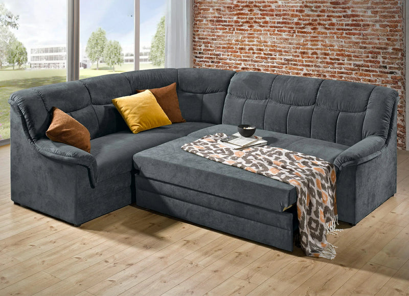 Coltar extensibil cu tapiterie gri 250x205 cm - LunaHome.ro