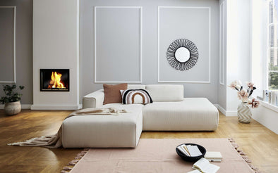 Coltar confortabil Noord crem cu design scandinav 227x161 cm