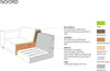 Coltar confortabil Noord crem cu design scandinav 227x161 cm