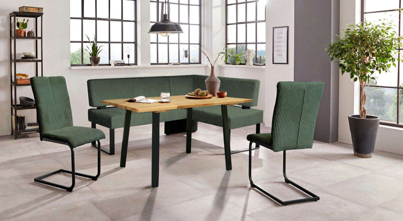 Coltar de bucatarie Oliver din catifea verde cu cadru metalic 140x180 cm - LunaHome.ro