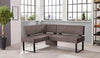 Coltar de bucatarie Oliver din microfibra maro cu cadru metalic 160x200 cm - LunaHome.ro