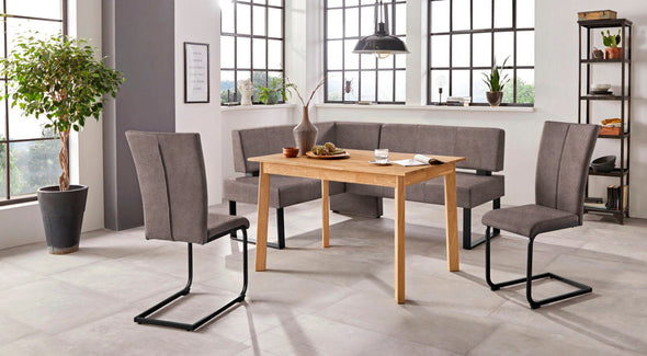 Coltar de bucatarie Oliver din microfibra maro cu cadru metalic 160x200 cm - LunaHome.ro