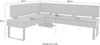 Coltar de bucatarie Oliver din microfibra maro cu cadru metalic 160x200 cm - LunaHome.ro