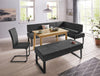 Coltar de bucatarie Oliver negru cu cadru metalic 140x180 cm - LunaHome.ro