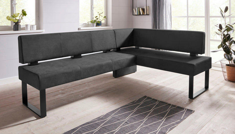 Coltar de bucatarie Oliver negru cu cadru metalic 140x180 cm - LunaHome.ro