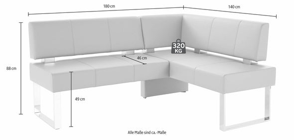 Coltar de bucatarie »Rab« cu husa albastra si baza metalica, 140x180 cm - LunaHome.ro