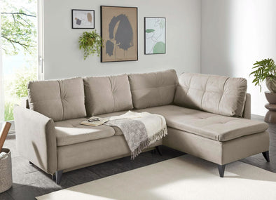 Coltar extensibil Rania crem cu depozitare 257x190 cm - LunaHome.ro