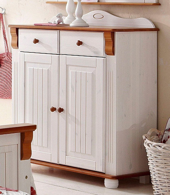 Comoda Adele din lemn de pin alb cu 2 usi 92 cm - LunaHome.ro