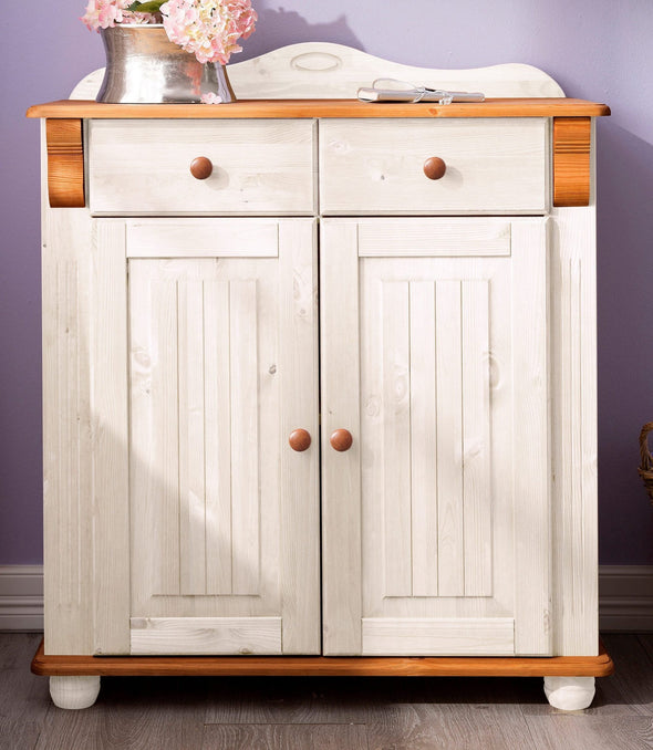 Comoda Adele din lemn de pin alb cu 2 usi 92 cm - LunaHome.ro