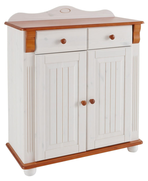 Comoda Adele din lemn de pin alb cu 2 usi 92 cm - LunaHome.ro