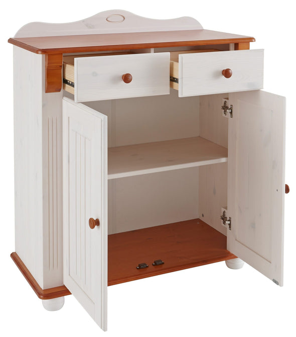 Comoda Adele din lemn de pin alb cu 2 usi 92 cm - LunaHome.ro