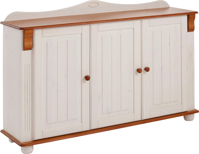 Comoda Adele din lemn de pin alb cu 3 usi 130 cm - LunaHome.ro