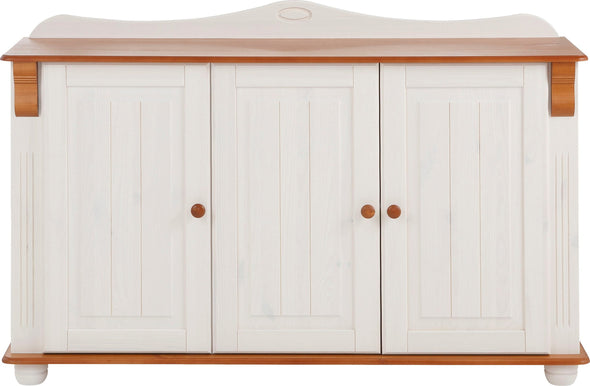 Comoda Adele din lemn de pin alb cu 3 usi 130 cm - LunaHome.ro