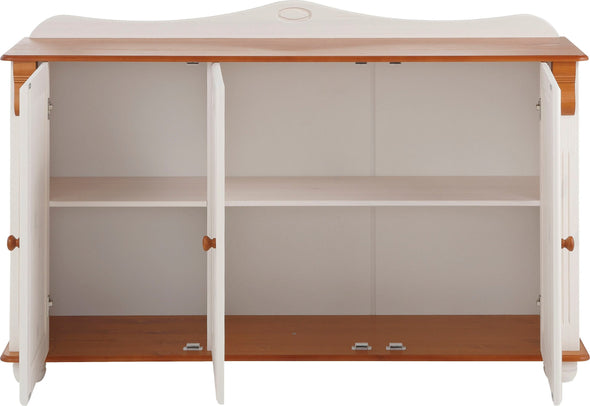 Comoda Adele din lemn de pin alb cu 3 usi 130 cm - LunaHome.ro