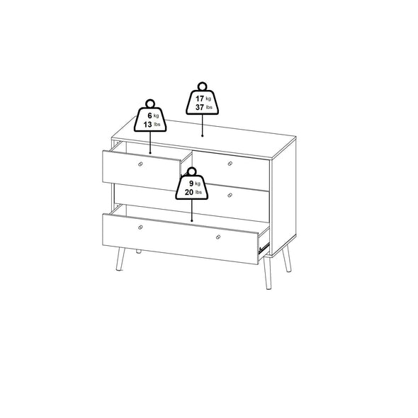 Comoda Bodo gri mat cu design scandinav 99 cm - LunaHome.ro