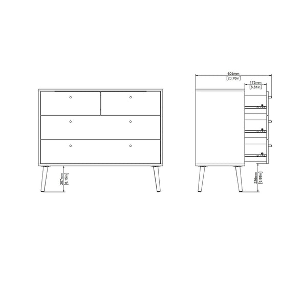 Comoda Bodo gri mat cu design scandinav 99 cm - LunaHome.ro