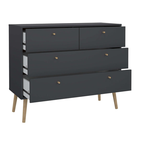 Comoda Bodo gri mat cu design scandinav 99 cm - LunaHome.ro