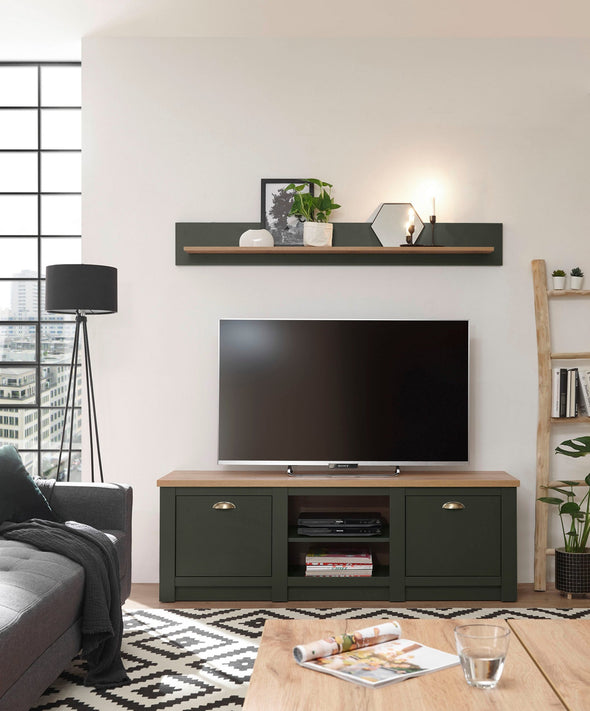 Comoda Cambridge verde inchis cu 2 usi, 152 cm