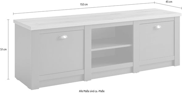 Comoda Cambridge verde inchis cu 2 usi, 152 cm