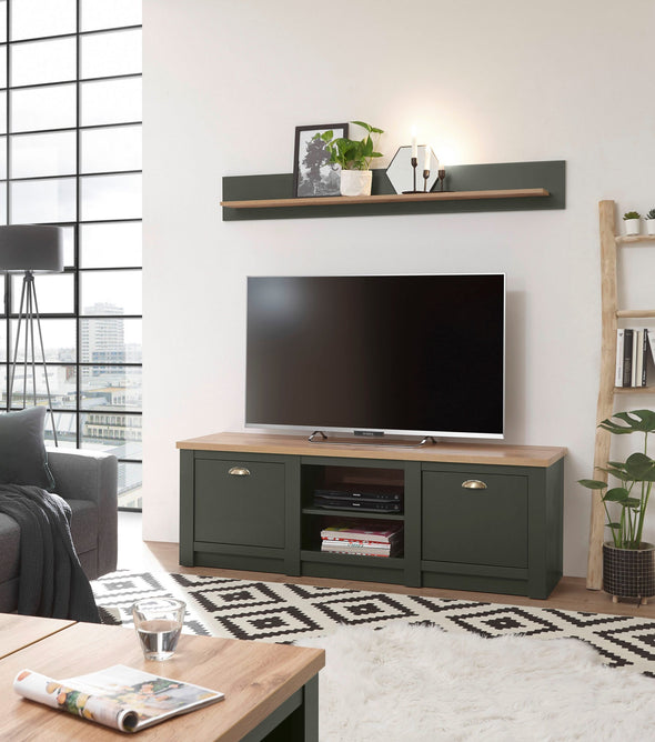 Comoda Cambridge verde inchis cu 2 usi, 152 cm