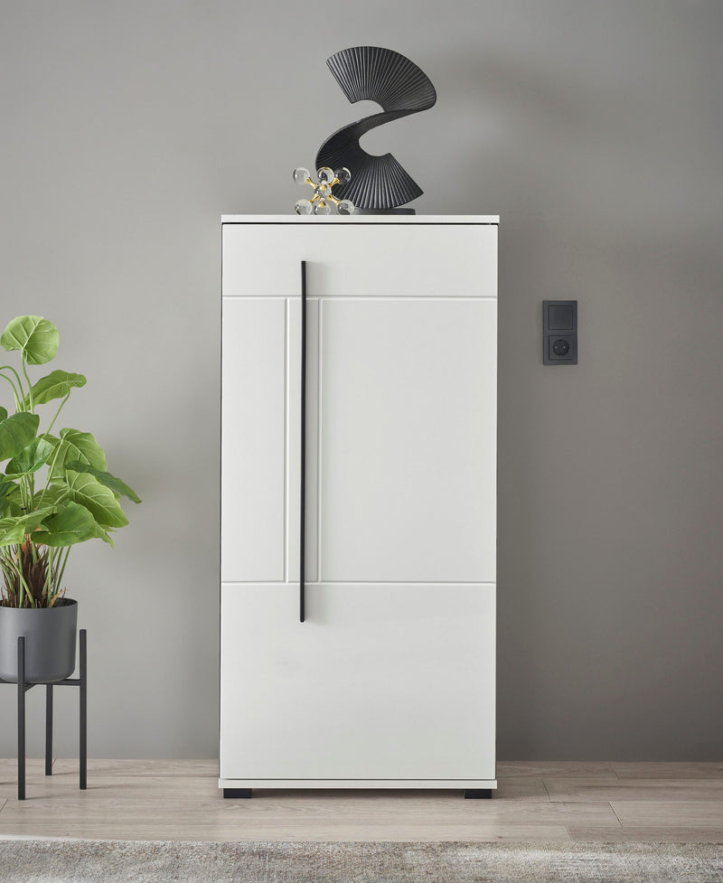 Comoda Cantara moderna alb lucios cu o usa 60 cm lățime - LunaHome.ro