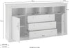 Comoda Chambord gri cu doua usi si 3 sertare 198 cm - LunaHome.ro