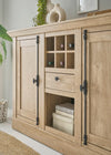 Comoda Cornwall rustica cu suport de vin culoare stejar 152 cm