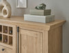 Comoda Cornwall rustica cu suport de vin culoare stejar 152 cm