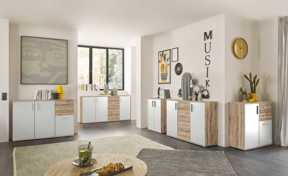 Comoda Drift cu design in doua culori 80 cm lățime - LunaHome.ro