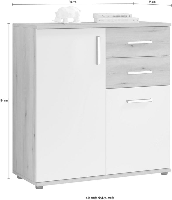 Comoda Drift cu design in doua culori 80 cm lățime - LunaHome.ro