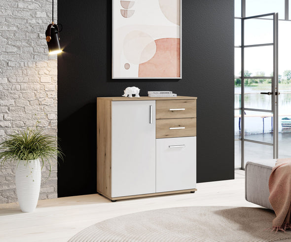 Comoda Drift cu design in doua culori 80 cm lățime - LunaHome.ro