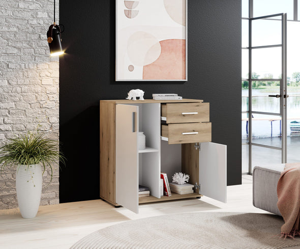 Comoda Drift cu design in doua culori 80 cm lățime - LunaHome.ro