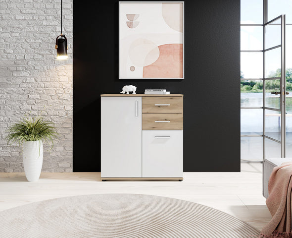 Comoda Drift cu design in doua culori 80 cm lățime - LunaHome.ro