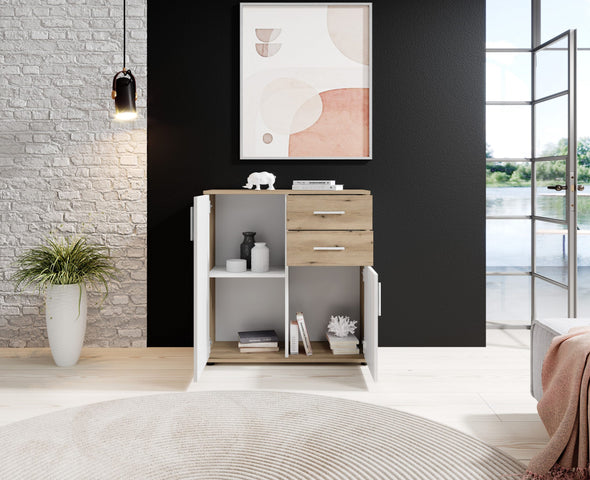 Comoda Drift cu design in doua culori 80 cm lățime - LunaHome.ro
