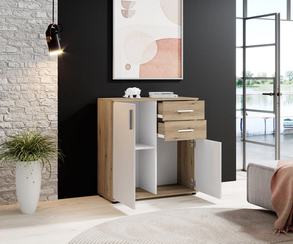 Comoda Drift cu design in doua culori 80 cm lățime - LunaHome.ro