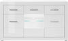 Comodă Inosign alb lucios cu 3 uși și 2 sertare 164 cm