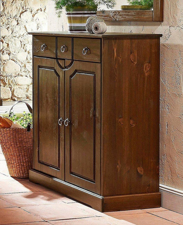 Comoda Klera din lemn de pin maro inchis 81 cm lățime