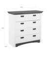 Comoda Konrad din lemn de pin alb rustic 94 cm - LunaHome.ro