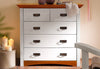 Comoda Konrad din lemn de pin alb rustic 94 cm - LunaHome.ro