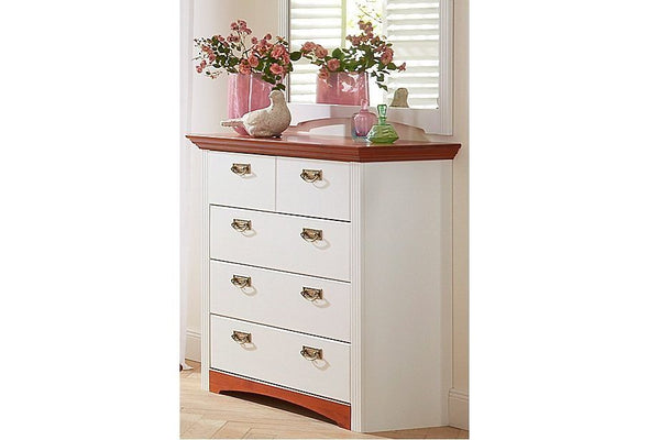 Comoda Konrad din lemn de pin alb rustic 94 cm - LunaHome.ro