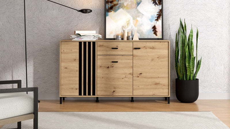 Comoda Laval cu design modern cu lamele 157 cm