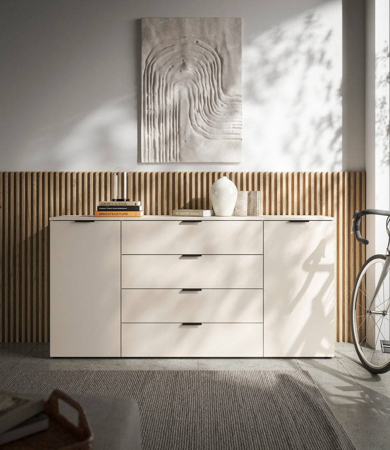 Comoda Linz cu usi si sertare culoare casmir modern 180 cm