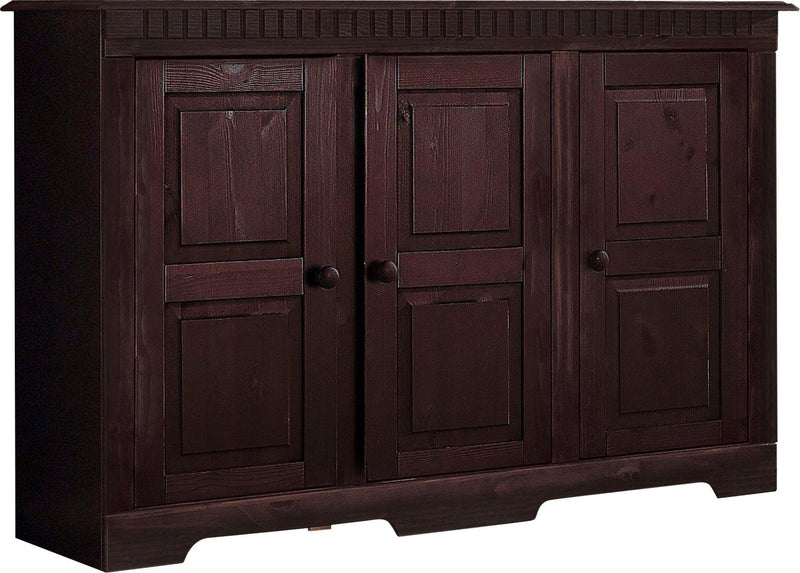 Comoda Lisa din lemn masiv de pin cu 3 usi, 122 cm latime - LunaHome.ro