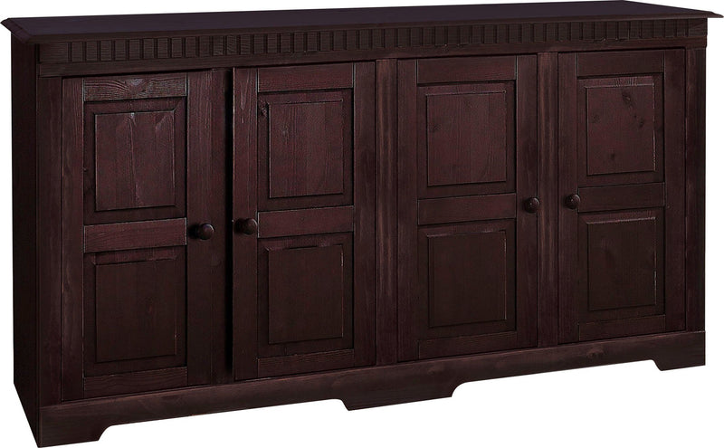 Comoda Lisa din lemn masiv de pin cu 4 usi, 158,5 cm latime - LunaHome.ro