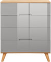Comoda Lund cu fronturi gri lucios 76 cm lățime - LunaHome.ro