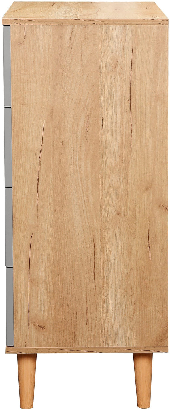 Comoda Lund cu fronturi gri lucios 76 cm lățime - LunaHome.ro